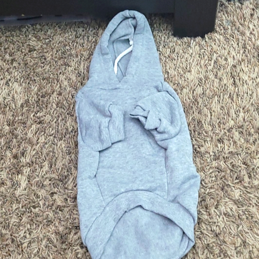 Grey dog hoodie size medium